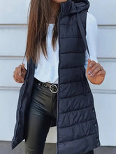 Load image into Gallery viewer, Solid color hooded zip-up cotton vest_CWOCASL00104