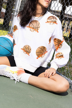 Load image into Gallery viewer, Basketball sequin embroidered overfit long sleeve sweatshirt