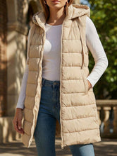 Load image into Gallery viewer, Solid color hooded zip-up cotton vest_CWOCASL00104