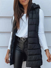 Load image into Gallery viewer, Solid color hooded zip-up cotton vest_CWOCASL00104