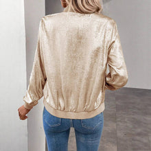Load image into Gallery viewer, Casual fall print thin cropped bomber jacket