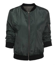Load image into Gallery viewer, Stylish thin solid crop bomber jacket