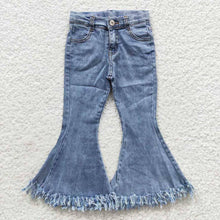 Load image into Gallery viewer, Baby Girls Light Blue Tassel Denim Bell Pants