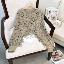 Load image into Gallery viewer, Crosa - Vintage Hollow Knit Batwing Sweater