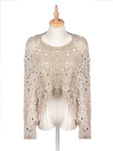 Load image into Gallery viewer, Crosa - Vintage Hollow Knit Batwing Sweater