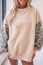 Load image into Gallery viewer, Camo Color Block Mock Neck Fleece Sweatshirt