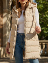 Load image into Gallery viewer, Solid color hooded zip-up cotton vest_CWOCASL00104