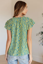 Load image into Gallery viewer, Anywhere We Go Flutter Sleeve Top in Blue Combo