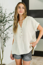 Load image into Gallery viewer, Basic Fade V-Neck Acid Wash Top in Sand Beige