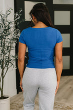 Load image into Gallery viewer, Basically A Part of Me Scoop Necked Tee in Classic Blue