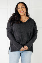 Load image into Gallery viewer, Basically Freezing Brushed Hacci Top in Black