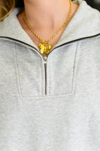 Load image into Gallery viewer, Bonbon Delight Half Zip Pullover in Grey