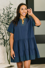Load image into Gallery viewer, Boot Scootin' Boogie Tiered Dress in Navy