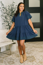Load image into Gallery viewer, Boot Scootin' Boogie Tiered Dress in Navy