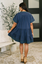 Load image into Gallery viewer, Boot Scootin' Boogie Tiered Dress in Navy