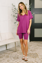 Load image into Gallery viewer, Buttery Soft V-Neck Bike Short Set in Lt Plum