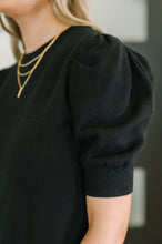 Load image into Gallery viewer, Casually Classy Puff Sleeve Blouse in Black