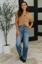 Load image into Gallery viewer, Cloud Nine to Five Button Down Blouse in Deep Camel