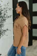 Load image into Gallery viewer, Cloud Nine to Five Button Down Blouse in Deep Camel