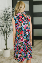 Load image into Gallery viewer, Coral Sands Collared Tank Dress in Dark Floral Paisley