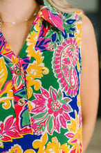 Load image into Gallery viewer, Coral Sands Collared Tank Dress in Floral Paisley