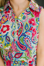 Load image into Gallery viewer, Coral Sands Collared Tank Dress in Light Floral Paisley