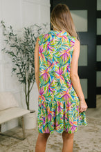Load image into Gallery viewer, Coral Sands Collared Tank Dress in Spring Palms