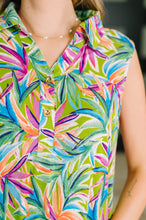 Load image into Gallery viewer, Coral Sands Collared Tank Dress in Spring Palms