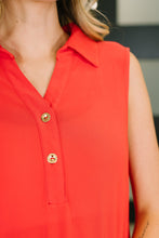 Load image into Gallery viewer, Coral Sands Collared Tank Dress in Tomato Red
