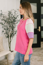 Load image into Gallery viewer, Cozy Collage Color Block Henley Top