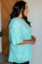 Load image into Gallery viewer, Don't Mind Me Mineral Wash Drop Shoulder Tee in Turquoise