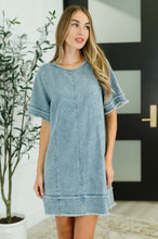 Load image into Gallery viewer, Dressed & Obsessed Chambray T-Shirt Dress in Indigo