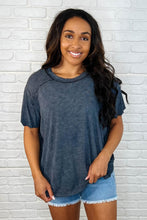 Load image into Gallery viewer, Easy Style Basic Mineral Wash Top in Ash Black