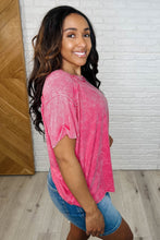 Load image into Gallery viewer, Easy Style Basic Mineral Wash Top in Hot Pink