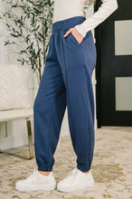 Load image into Gallery viewer, Every Second, Every Hour Jogger Bottoms in Blue Indigo