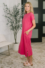 Load image into Gallery viewer, Fix You Right Up Short Sleeve Midi Dress in Hot Pink