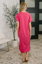 Load image into Gallery viewer, Fix You Right Up Short Sleeve Midi Dress in Hot Pink