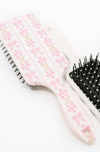 Load image into Gallery viewer, Girly Girl Bow and Floral Hair Brush