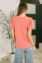 Load image into Gallery viewer, Grace & Virtue Balloon Sleeve Blouse in Coral