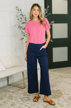 Load image into Gallery viewer, Only Pair High Waisted Wide Leg Bottoms in Navy