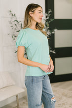 Load image into Gallery viewer, Grace & Virtue Balloon Sleeve Blouse in Mint