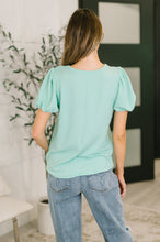 Load image into Gallery viewer, Grace & Virtue Balloon Sleeve Blouse in Mint