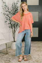 Load image into Gallery viewer, Growing Restless V-Neck Tee in Coral