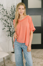 Load image into Gallery viewer, Growing Restless V-Neck Tee in Coral
