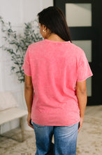 Load image into Gallery viewer, Had to Be There Mineral Wash Tee in Fuchsia
