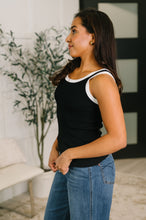 Load image into Gallery viewer, Handled It Contrast Trim Tank in Black