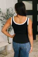 Load image into Gallery viewer, Handled It Contrast Trim Tank in Black
