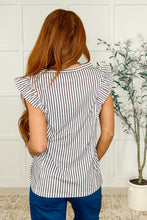 Load image into Gallery viewer, Heavily Invested Striped Ruffle Detail Top
