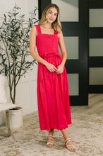 Load image into Gallery viewer, Hold Me Down Midi Dress in Fuchsia