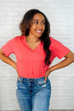 Load image into Gallery viewer, I Don't Have to Choose V-Neck Tee in Hot Coral